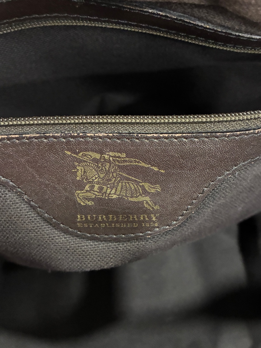 Authentic Burberry Nova Check Tote Bag Brown Leather Trim Large Shoulder Tote - Picture 6 of 13
